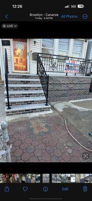 New Step porch railing job