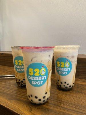 brown sugar milk tea with tapioca pearls