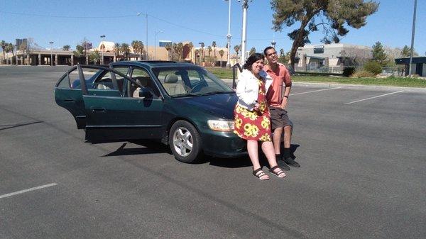 This is a picture of me and my girlfriend Nina Edwards standing in front of my friend Aarons 1998 Honda Acc EX