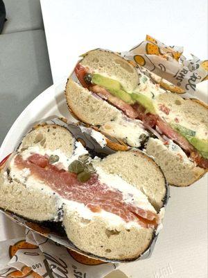 Bagel sandwiches