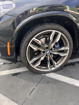 Punctured tire from equipment