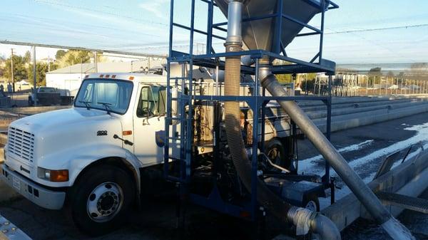 Truck being loaded with fish