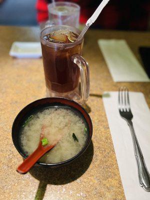 Miso Soup and sweet tea