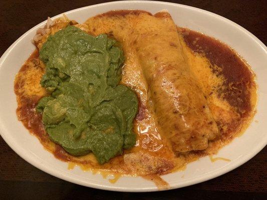 Avocado enchilada & chicken enchilada