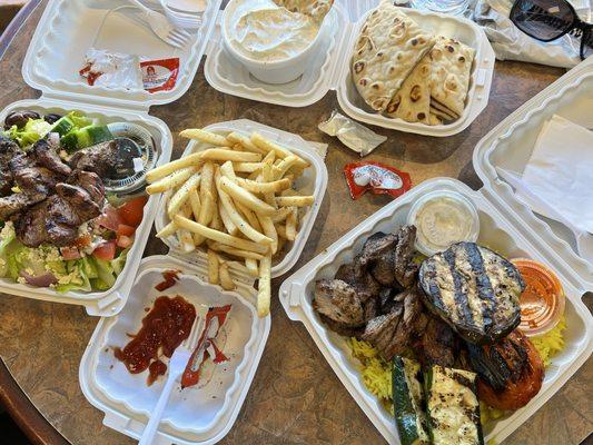 Mouthwatering Greek food. Comes w grilled pita bread but you might want to order an extra side of tzatziki sauce for dipping.