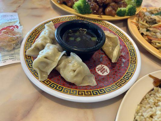 Half eaten steamed dumplings