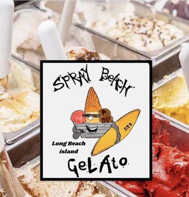 Gelato. Spray Beach logo.