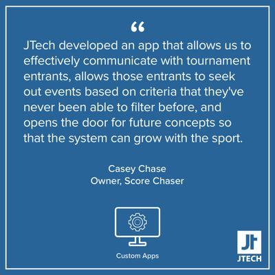 Custom apps testimonial