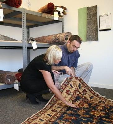 Each rug receives careful inspection before wash