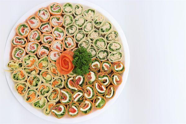 Pinwheel sandwich appetizer platter