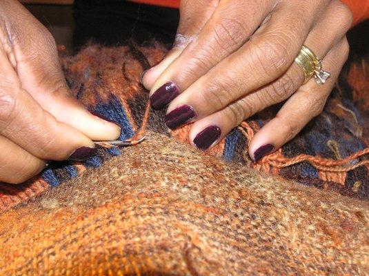 Weaving an antique Persian Shiraz