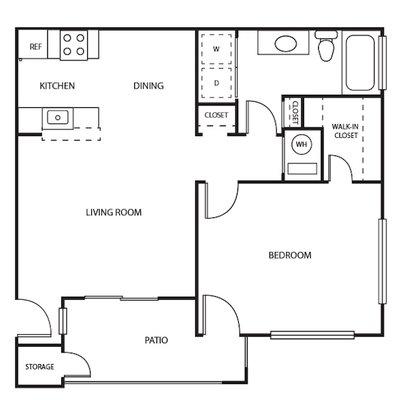 A1- One Bedroom with W/D included