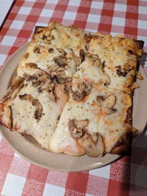 Gluten free mushroom personal pizza