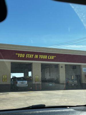 You stay in your car!