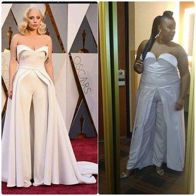 I was so inspired to have Lady Gaga's 2016 Oscar look & Amber designed it w/ just this picture.