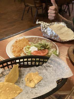 Beans and rice with the Fajita Texans