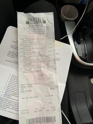 My Bartell's receipt.  Timestamped at 2:35pm