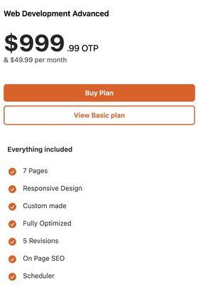 Web Development Advanced

$999.99 One Time Payment &
$49.99 Per Month

Everything Included

 7 Pages
 Responsive Design