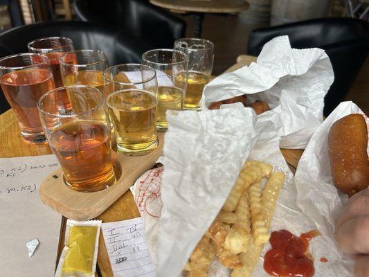 Flights from Sayers and snackies from Dogs and Suds