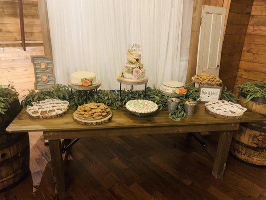 dessert table set up