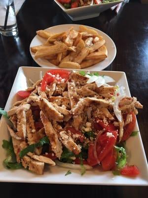 Salad and Greek fries