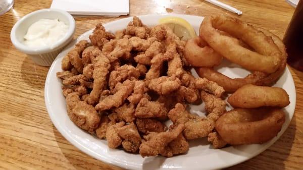 Catfish curls and Onion ring.