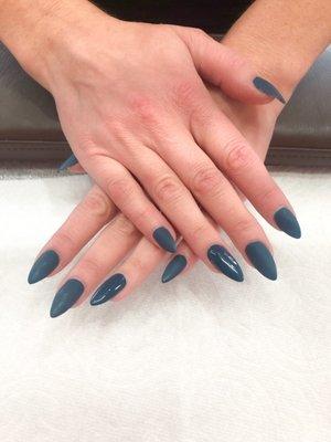 Perfect Matte and Glossy combination! try this next time at NailZone and ask our technicians for details!