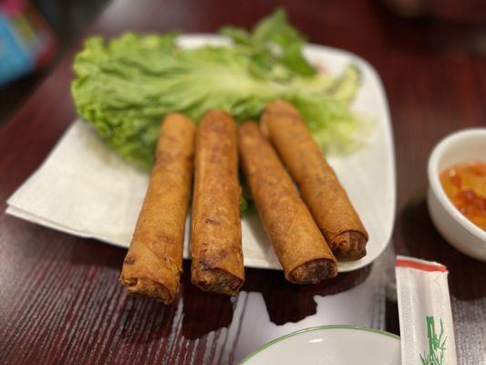 Fried egg rolls.