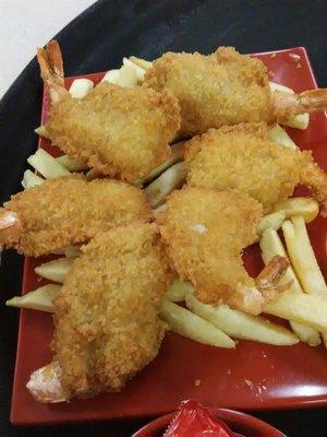 Butterfly shrimp  W fries