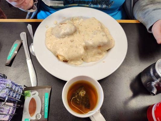 Those are some huge biscuits and gravy!