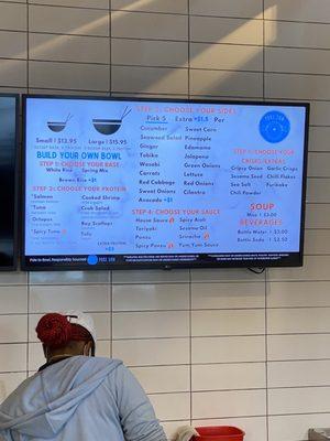 The menu and prices