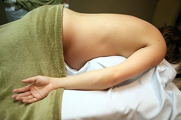 Prone position for prenatal massage