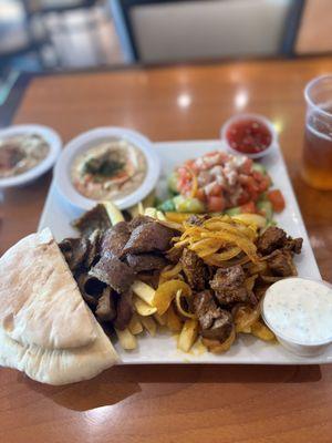 Gyros and steak kebab combo