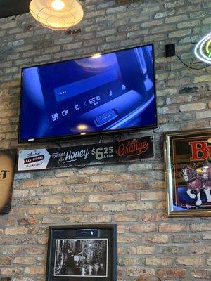 Television screens  at Backporch Drafthouse at Wichita Falls, Texas.