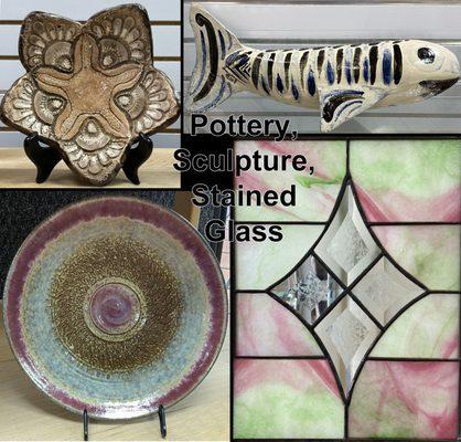 Pottery, Sculpture, Stained Glass