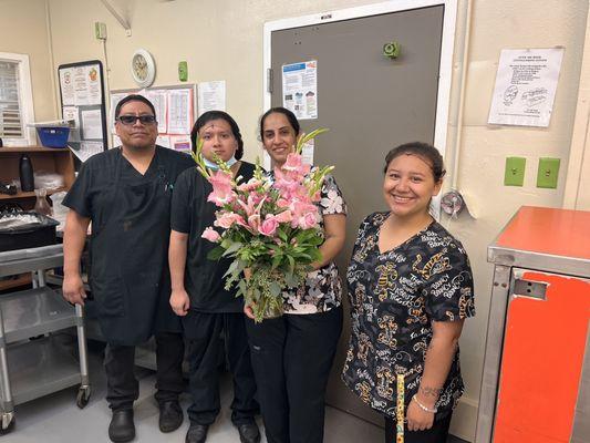 The family sent our dietary department flowers