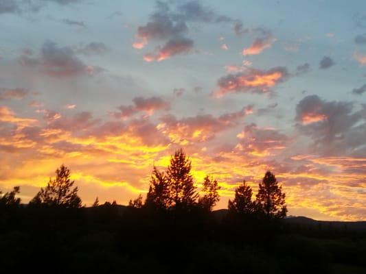 Sunset on the patio, at the Grille in Crosswater during the summer. Beautiful!!