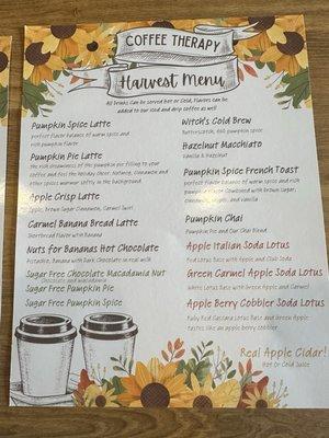 Their Harvest menu is seasonal, dont get too attached!