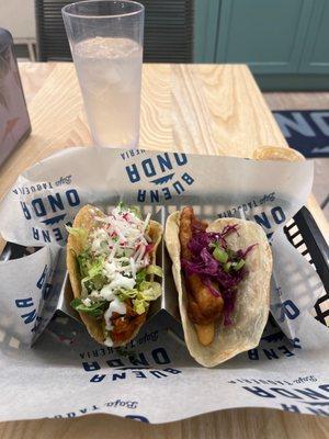 Fresh Fish Taco and Chicken Ropa Vieja Taco