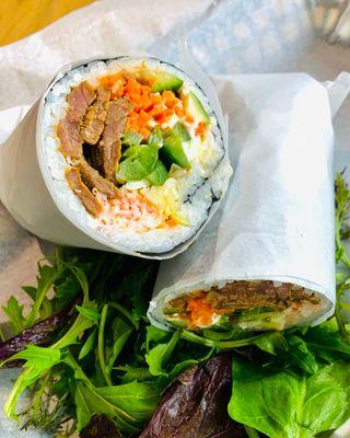 Beef and crab sushi burrito