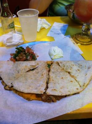 Worst beef quesadilla. Greasy, soggy, and they put pico inside it. Huge portions, but not satisfying taste and texture.