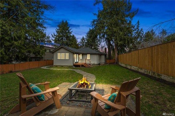 Backyard at my buyer's fully remodeled Wedgwood home.  Most difficult transaction to-date, but a solid win for them!