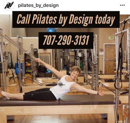 Call Pilates by Design Today ! 707-290-3131