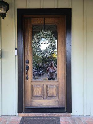 New front door frame.