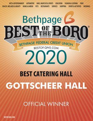 We won Best of the Boro Best Catering Hall for 2020!