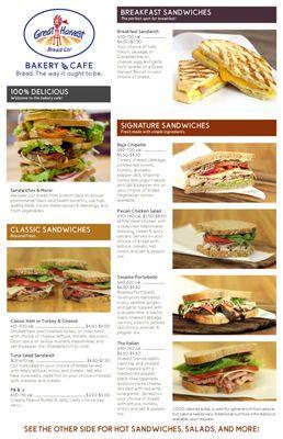 March 2021 Sandwich Menu