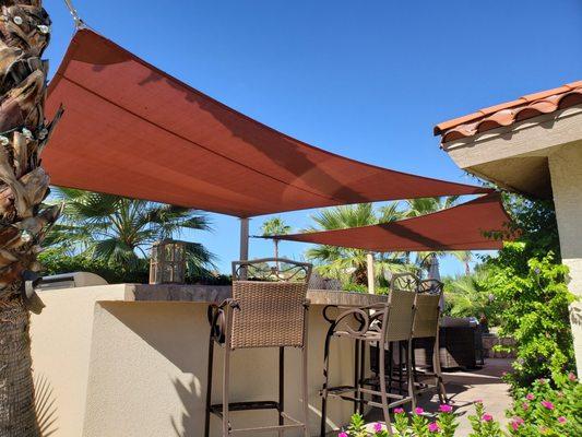 Shade sail project in Rancho Mirage, CA