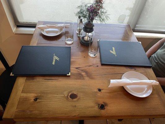 Quaint and rustic little window table