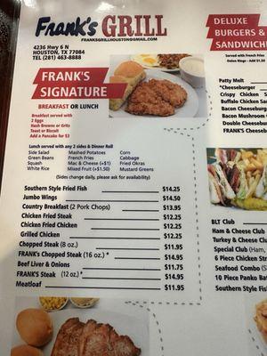 Franks signature breakfast is what we got