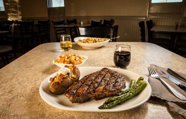 Hand carved Rib Eye steaks.